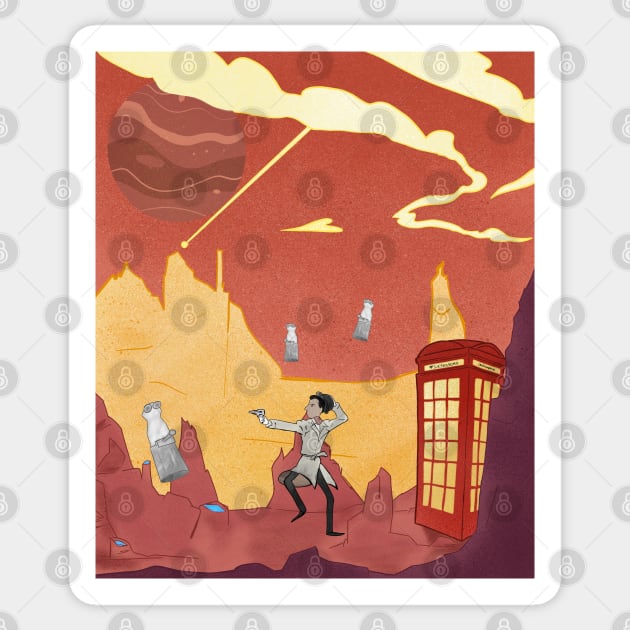 Inspector spacetime, Abed Community Adventure Sticker by Uwaki